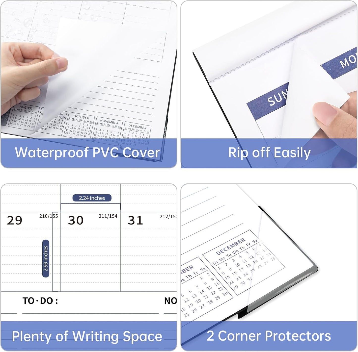 Ospelelf Large Wall Calendar 2025-2026 Calendar 22'' x 17'' Monthly Desk Calendar 18 Month Family Calendar, Use July 2025 - Dec 2026, Blue