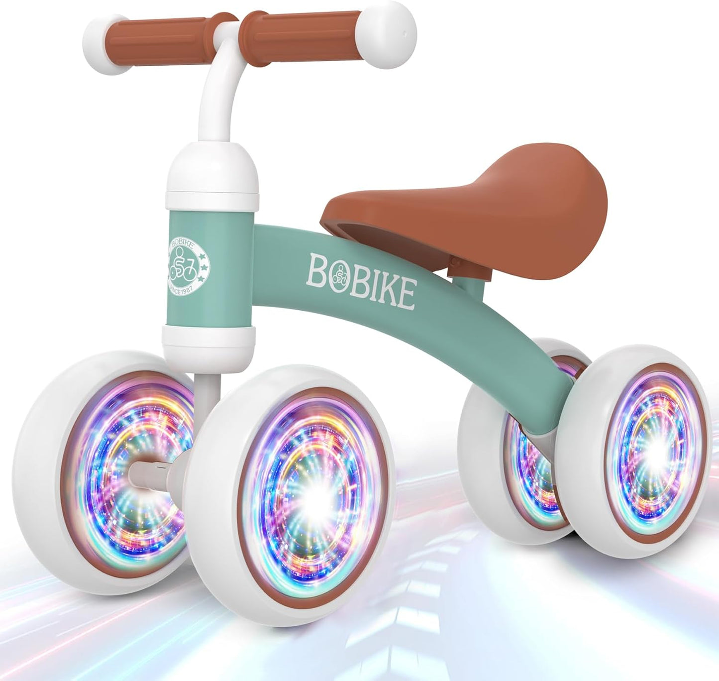 Baby Balance Bike Toys for 12-36 Months Kids Toy Boy and Girls Gifts Toddler Best First Birthday Gift Children Walker No Pedal Infant 4 Wheels Bicycle (Colorful, Green-Light)