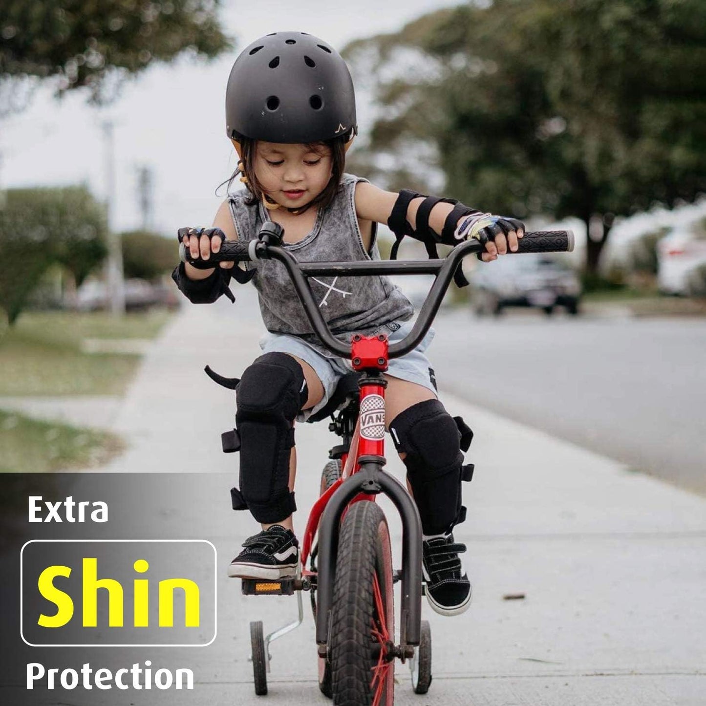 Soft-Style Kids Knee and Elbow Pads with Bike Gloves, Flexible Impact-Resistant Gear for Ages 2-11, Designed for Balance Bikes, Roller-Skating, and Skateboarding