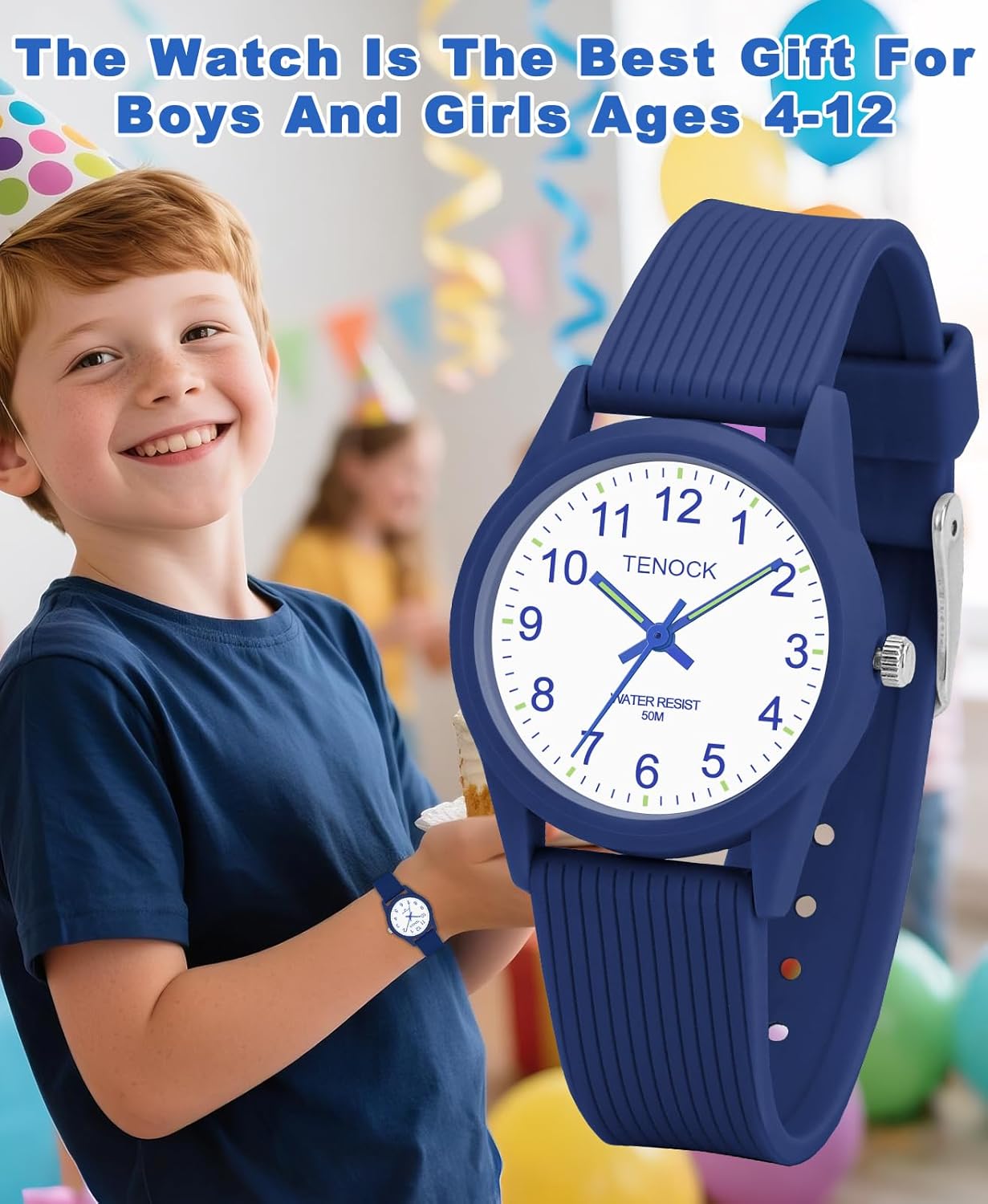 Kids Analog Watches for Girls Boys Watches with Soft Band Learning Time 50M Waterproof Children Watch Easy to Read for Ages 4-12 Kids Gift