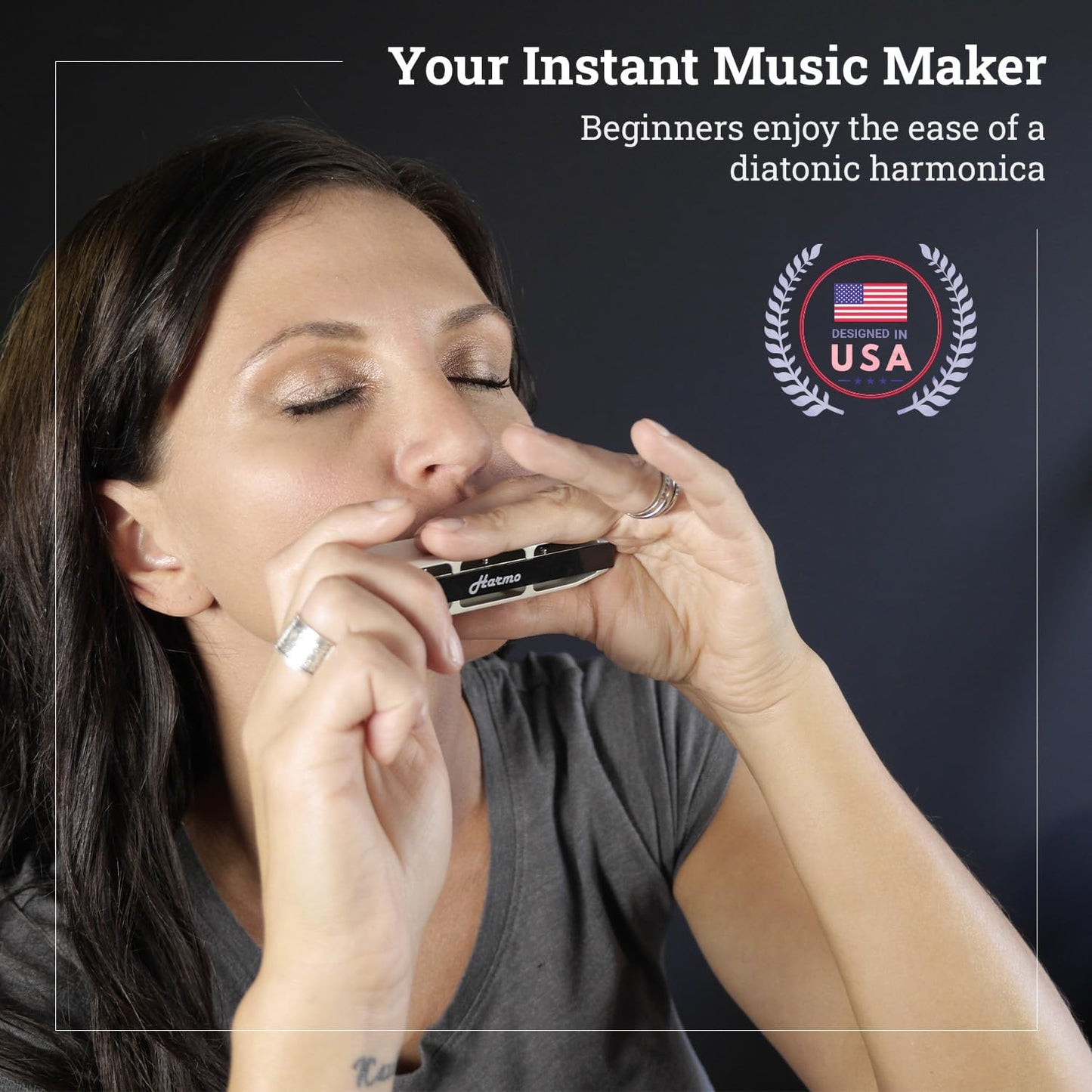 Harmo Polar Diatonic Harmonica Key of Db - 10 Holes 20 Notes, Blues Harp Mouth Organ With Case, Phosphor Bronze Reeds, Suitable for All Genres, Harmonica for Kids, Adult, Beginners & Professionals