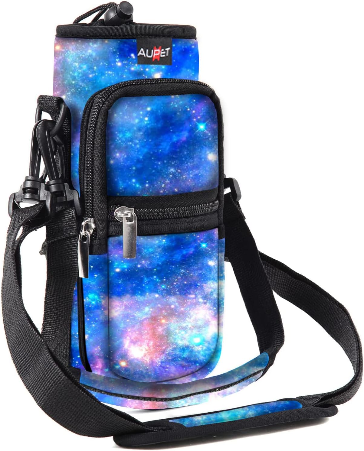 AUPET Water Bottle Sling Bag Sleeve Holder Carrier 25/32/40/64 oz,Insulated Crossbody Water Bottle Case Cover with Strap and Pockets for Men/Women Walking Hiking