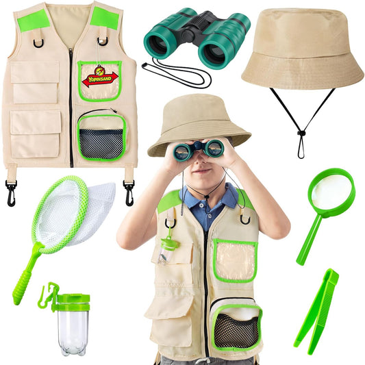 Kids Explorer Kit & Bug Catcher Kit, Kids Camping Gear for Kids, Outdoor Exploration Set with Vest & Hat, Ideal Outdoor Camping Adventure Toys for Ages 3 4 5 6 7 8 Boys Girls