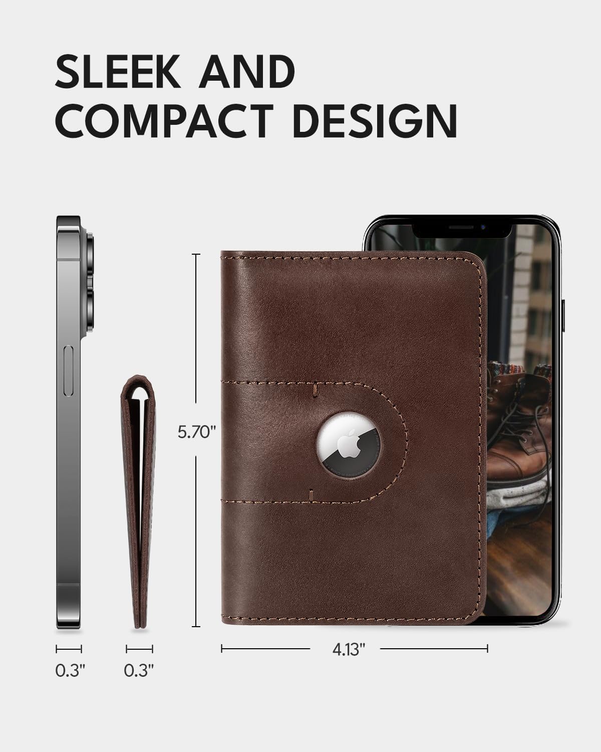 ALLIVE Passport Holder for Travel, Genuine Leather Passport Holder with Airtag Women Men,Travel Must Haves Airport Essentials, Passport Cover Travel Gifts Brown