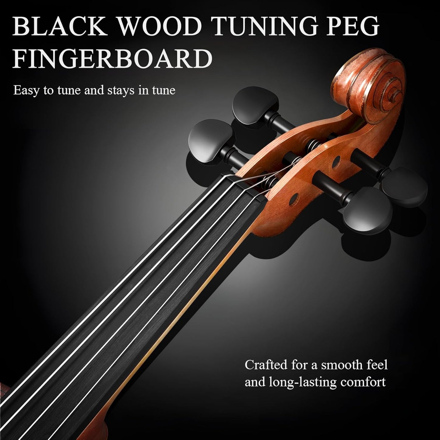 4/4 Beginner Violin Kit for Adults, Complete Full Size Violin Set with Portable Case, Bow, Rosin