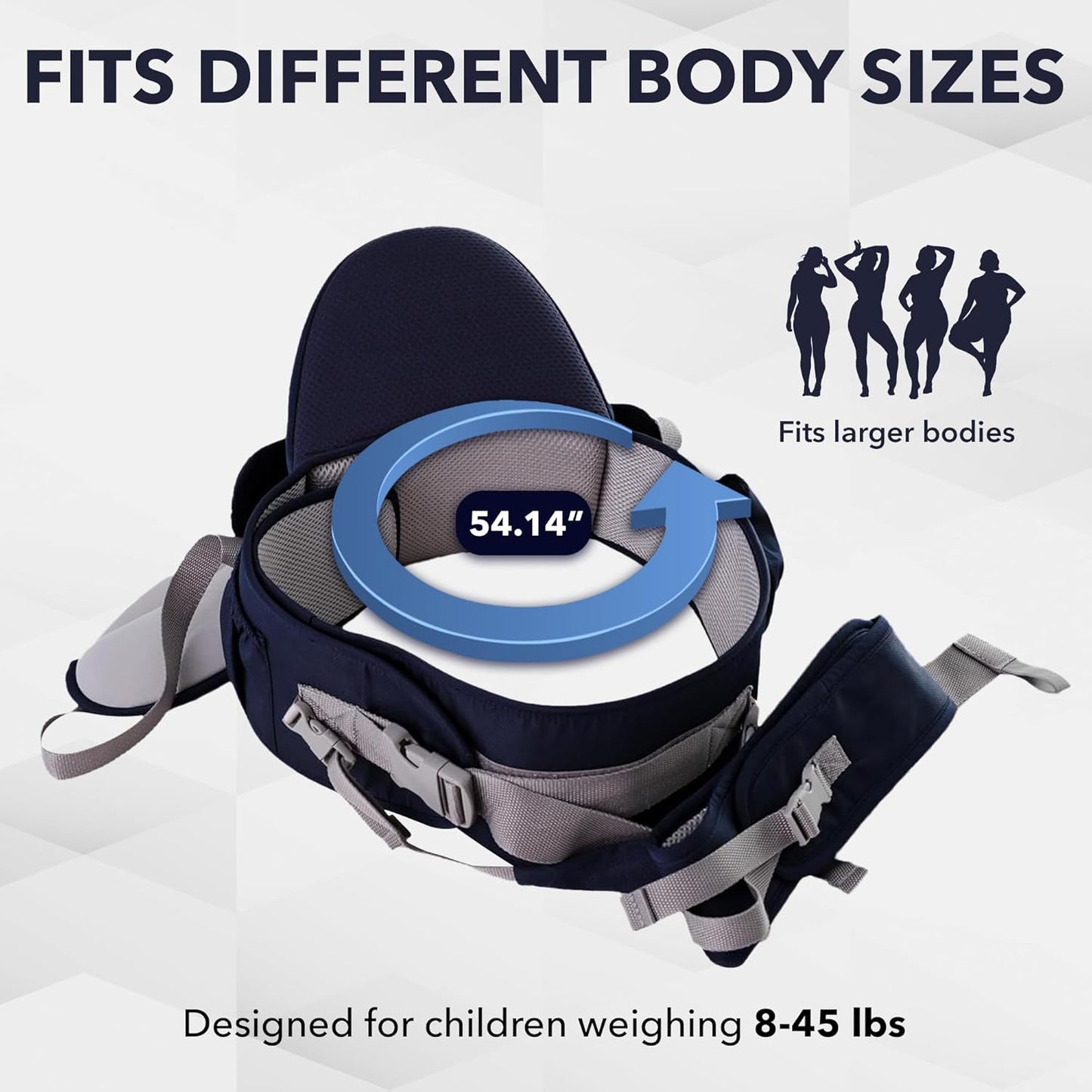 Baby Hip Carrier: Providing Effortless Hands-Free Bonding and Comfort During Your Daily Adventures with Our Baby Waist Stool (Dark Blue) for Newborns to Infants Up to 45 lbs