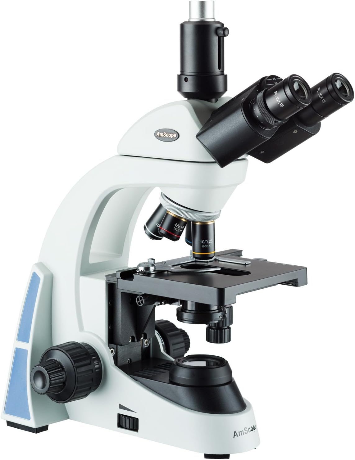 AmScope 40X-2000X LED Biological Trinocular Compound Microscope with 20MP USB3.0 Camera