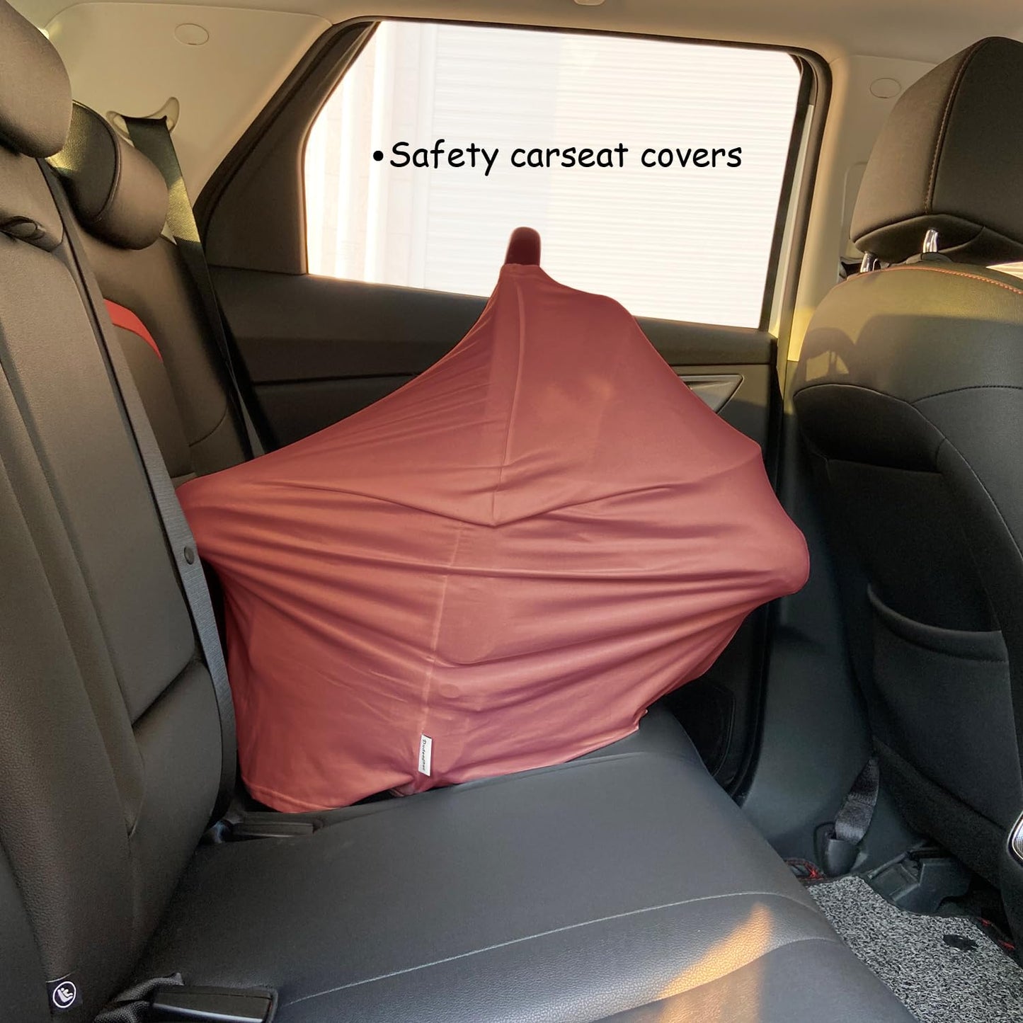 Car Seat Cover Baby for Nursing, Baby Breastfeeding Cover Carseat Canopy Covers, Solid Color Multi-use Nursing Cover for Babies (Bronze red)