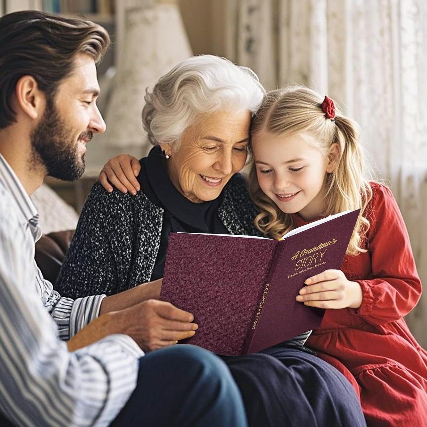 Artmag Grandma's Life Story Journal Family Keepsake Book Linen Hardcover for Grandma to Share Her Memories, with 250+ Prompt Questions Gift for Birthday Mother's Day Christmas (Purple)