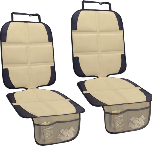 Car Seat Protector for Child Car Seat, 2 Pack Baby Car Seat Covers with Mesh Pockets & Non-Slip Backing 600D Durable Seat Protector