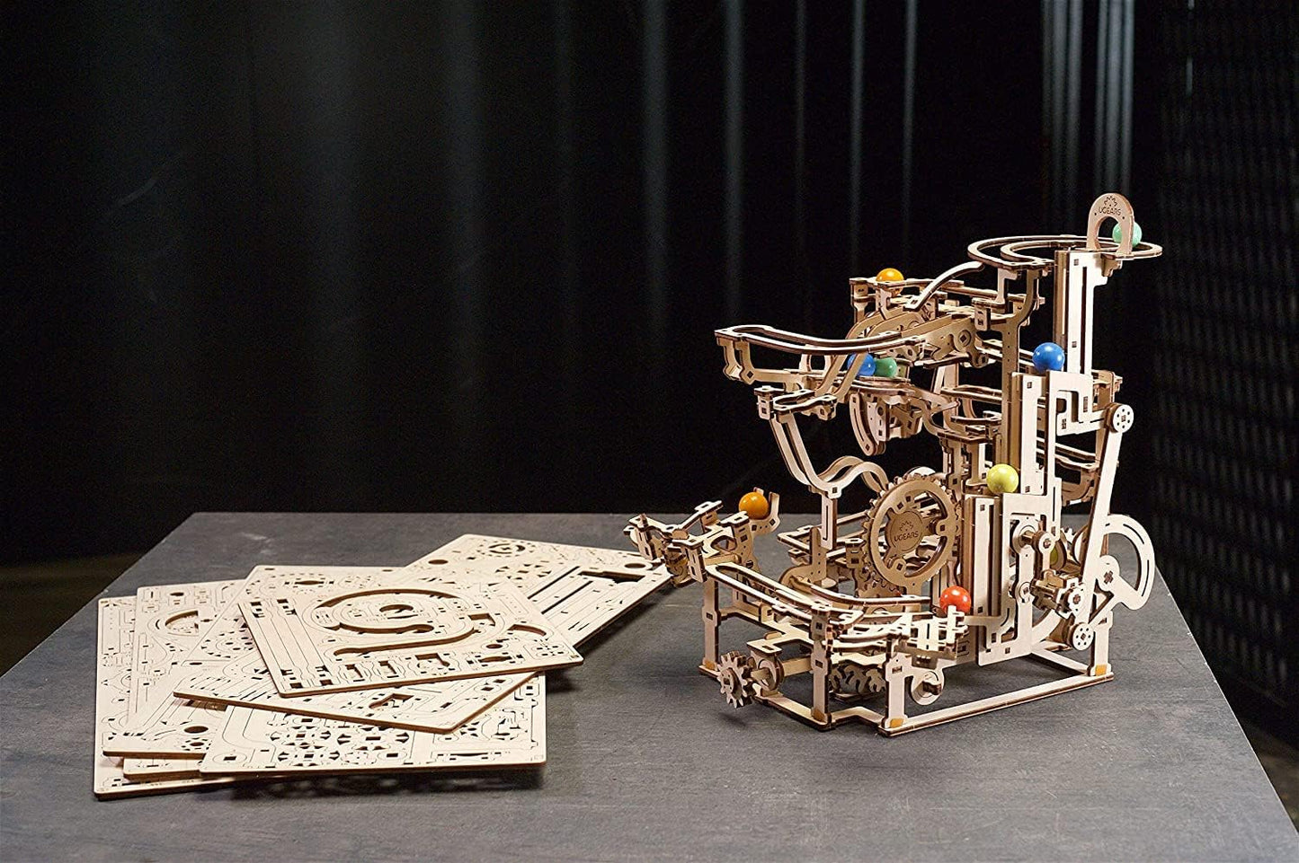 UGEARS 3D Wooden Puzzles for Adults - Wooden Marble Run Tiered Hoist Model Kit - Advanced Wooden 3D Puzzle Model Building Kits - DIY Marble Race as Hobbies for Men and Women Adult Crafts - 315 Pcs