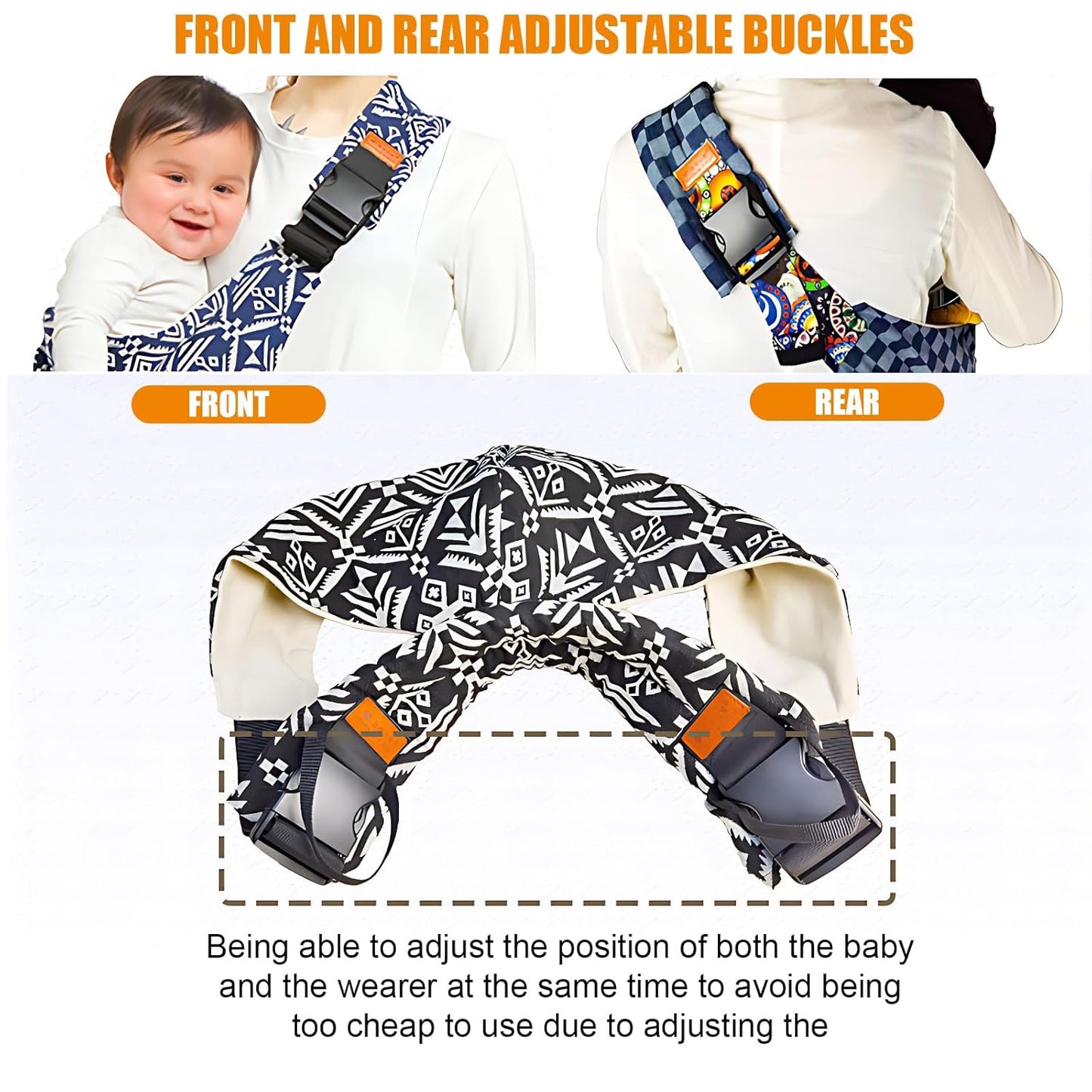 Baby Sling Carrier Newborn to Toddler Adjustable One-Shoulder Design with Hip Seat Support, Labor-Saving Baby Wraps Carrier 10-30 lbs(Mesh,Gray)