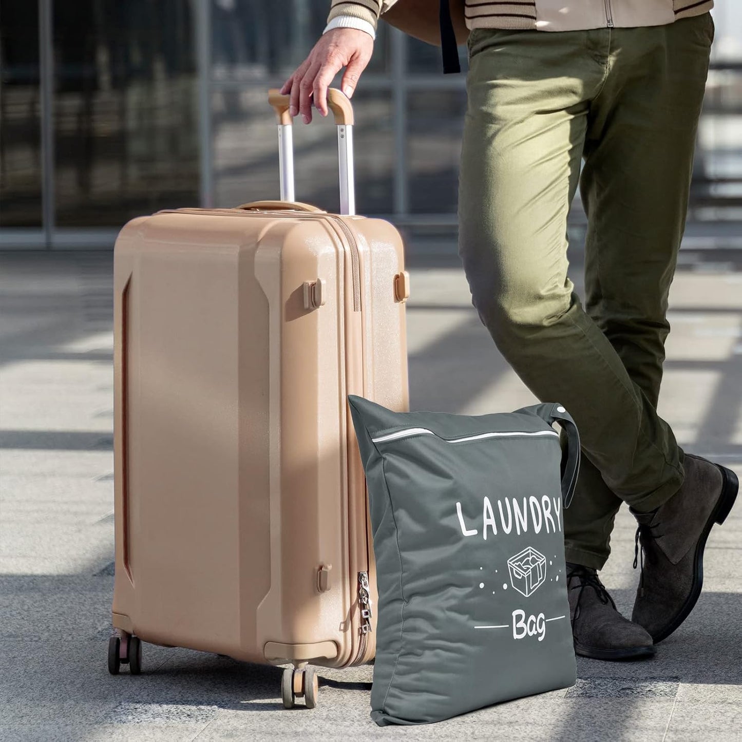 2 Pcs Large Travel Laundry Bags - Waterproof Wet Dry Bags for Gym Clothes, Swimming, Yoga