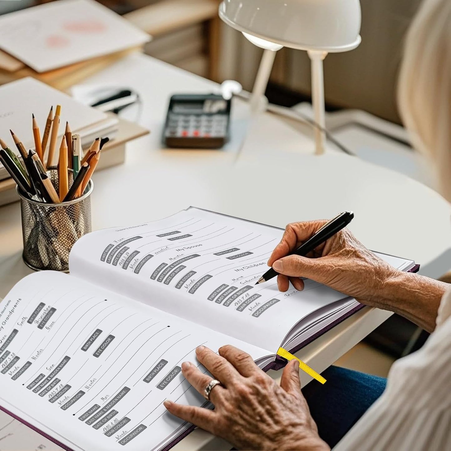 Artmag Grandma's Life Story Journal Family Keepsake Book Linen Hardcover for Grandma to Share Her Memories, with 250+ Prompt Questions Gift for Birthday Mother's Day Christmas (Purple)