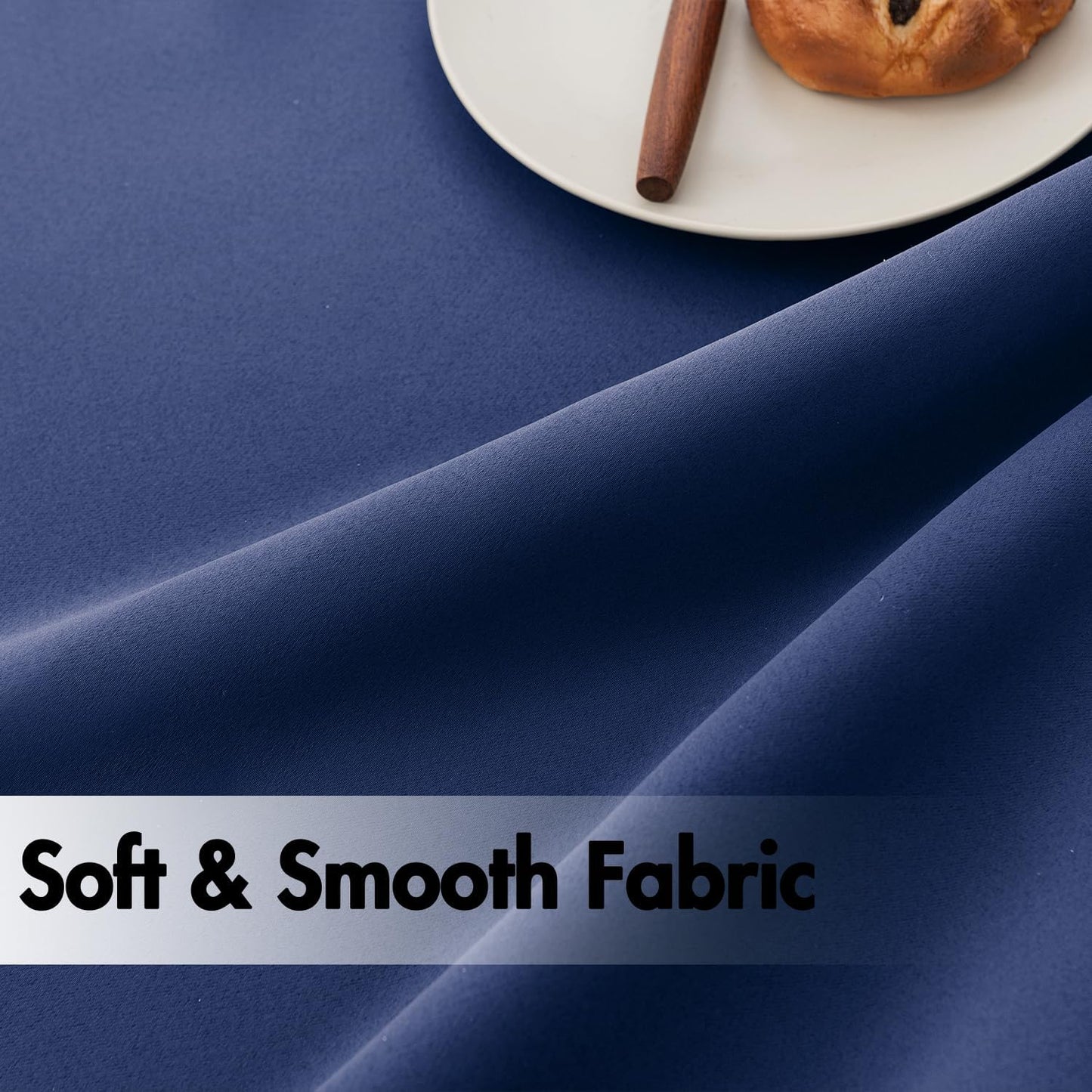 ANRODUO Back Tab Blackout Curtains for Bedroom Living Room, Rod Pocket Pinch Pleated Thermal Insulated Room Darkening Curtains 72 Inches Long 2 Panels, Navy Blue, 42 x 72 Inch