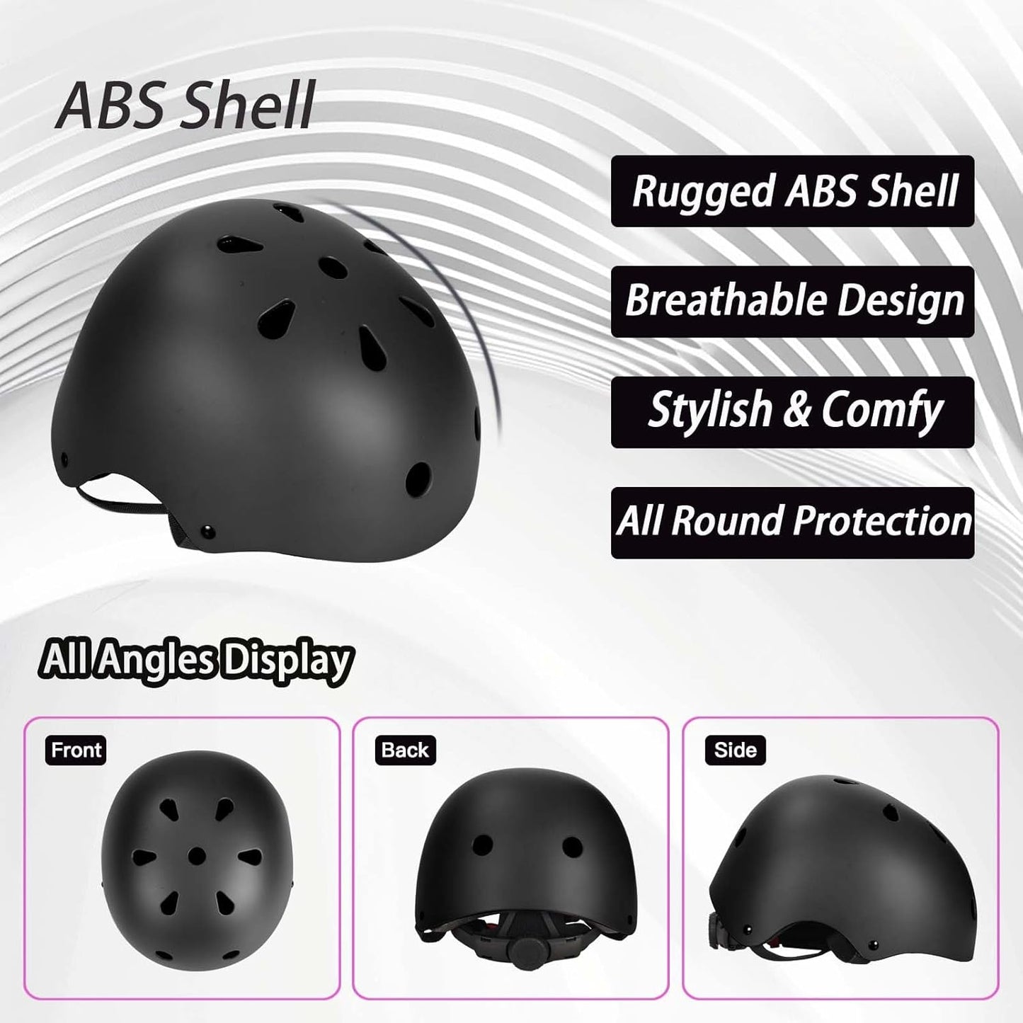 Kids Bike Helmet Set Adjustable Helmet for Ages 3-15 Kids Toddler Boys Girls Youth, Multi-Sport Bicycle Skateboarding Football Rollerskating Scooter Rollerblade Balance Bike Helmets