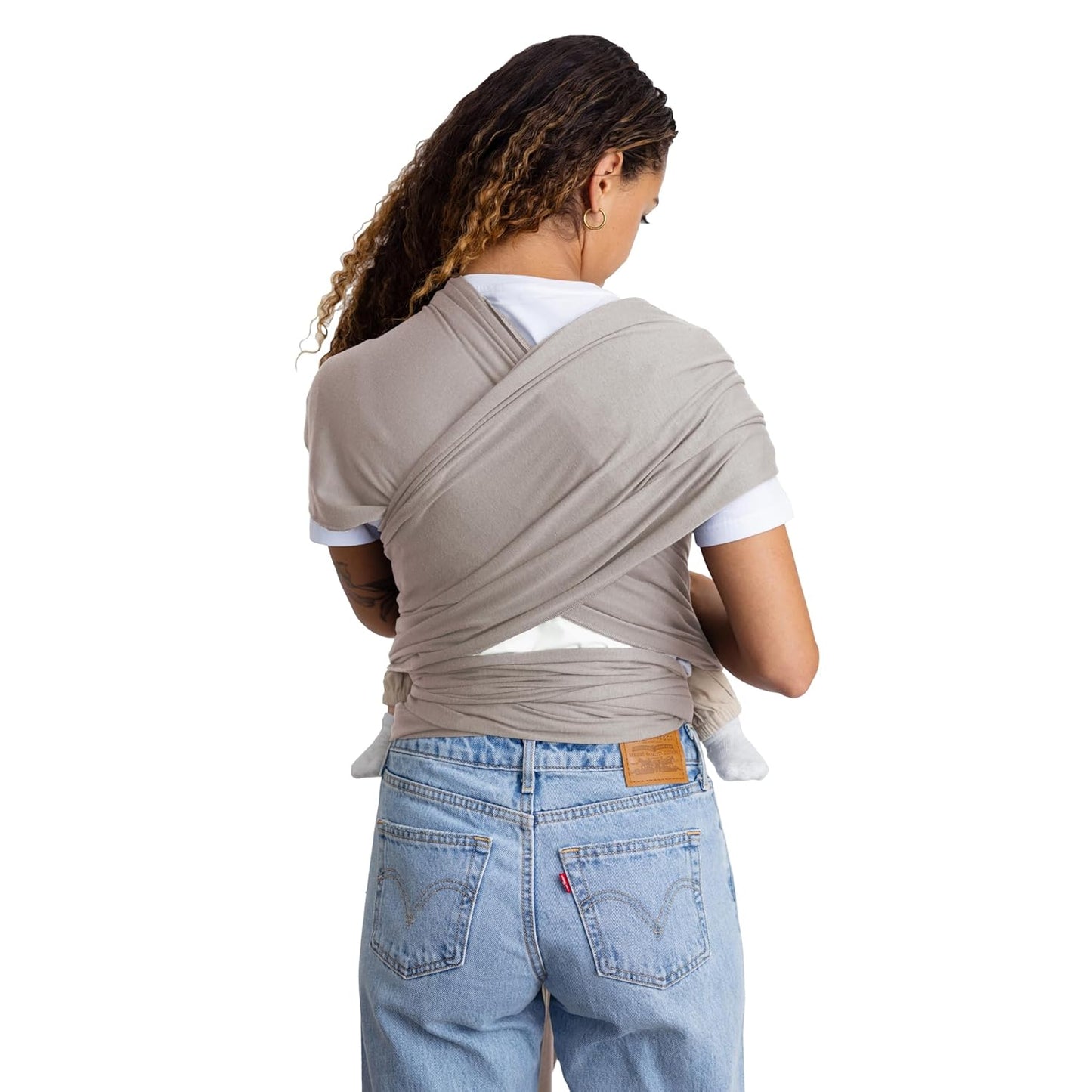 Moby Basics Baby Wrap Carrier for Newborns to Toddlers (8-33lbs), Infant Sling Carrier, Lightweight & Hands Free Design, Adjustable for All Body Types (Morning Dove)