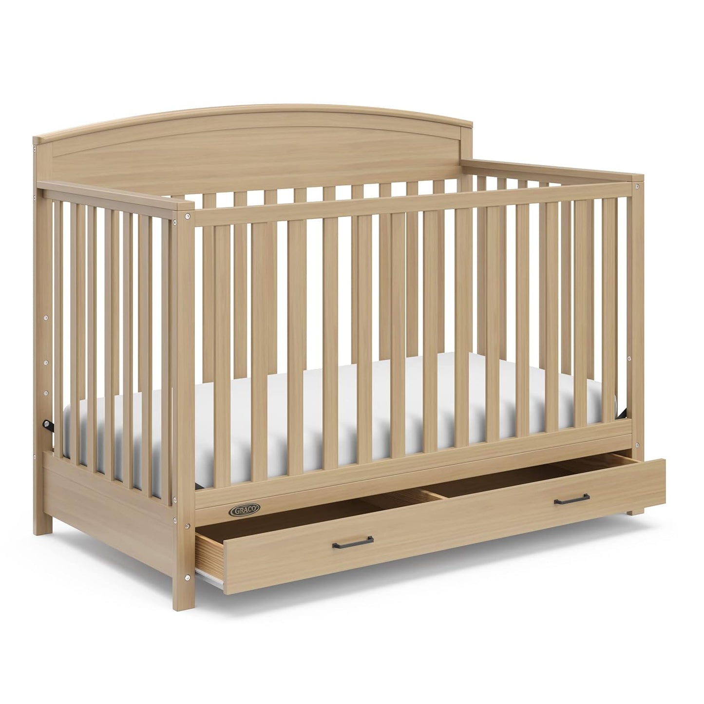 Graco Benton 5-In-1 Convertible Crib With Drawer (Driftwood) - Converts From Baby Crib To Toddler Bed, Daybed And Full-Size Bed, Fits Standard Full-Size Crib Mattress, Adjustable Mattress Support Base