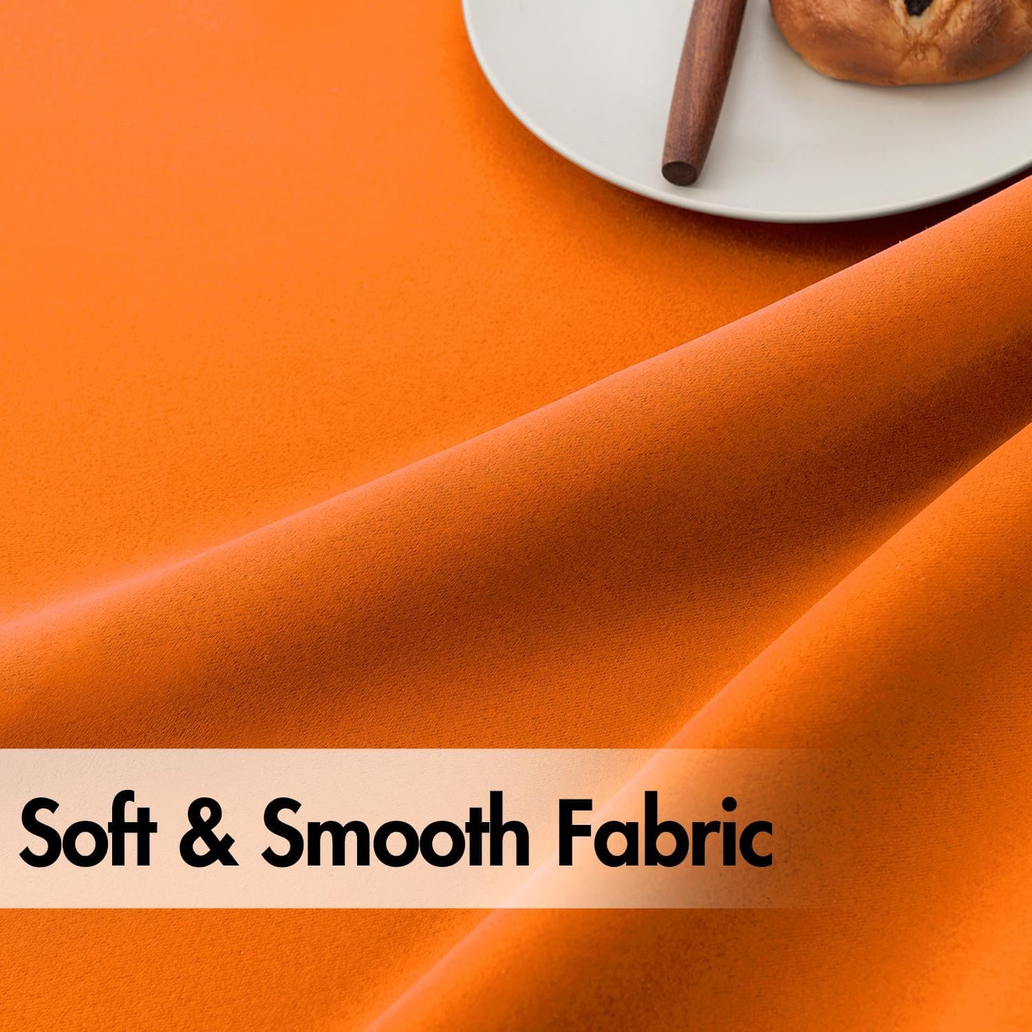 ANRODUO Back Tab Blackout Curtains for Bedroom Living Room, Rod Pocket Pinch Pleated Thermal Insulated Room Darkening Curtains 84 Inches Long 2 Panels, Orange, 42 x 84 Inch