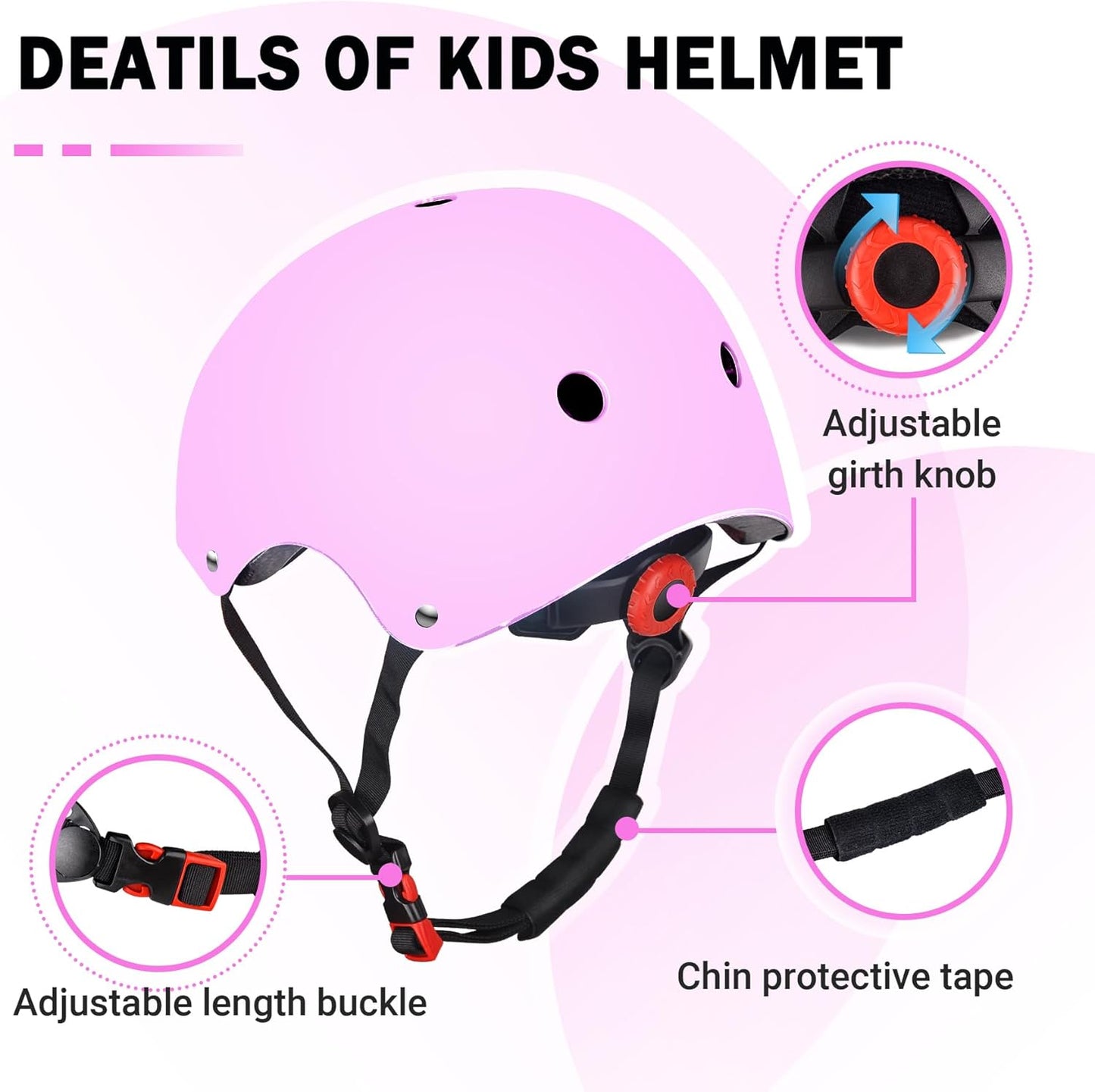 Kids Helmet for 2-3-5-8-14 Ages Girls and Boys, Ventilation and Impact Resistance Toddler Helmet for Multi-Sport Bicycle Scooter Inline Roller Skate and Skateboarding