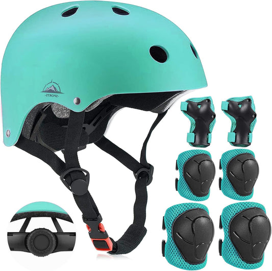 Adjustable Kids Helmet with Knee Pad, Elbow Pads & Wrist Guards - Toddler Bike Helmets for Ages 3-5, 5-8, 8-14 Years - Perfect for Skating, Biking, Cycling, and Skateboard - for Boys and Girls