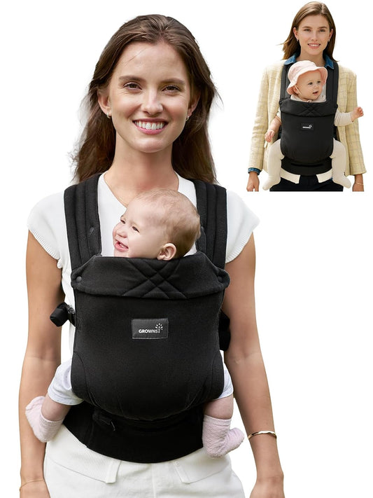 GROWNSY Baby Carrier Newborns to Toddlers, Ergonomic Baby Toddler Carrier Slings Wraps with Head Support, Easy to Wear,Infant Carrier Baby Gift,Travel and Hiking Friendly, for Babies 7 to 44 lb(Black)