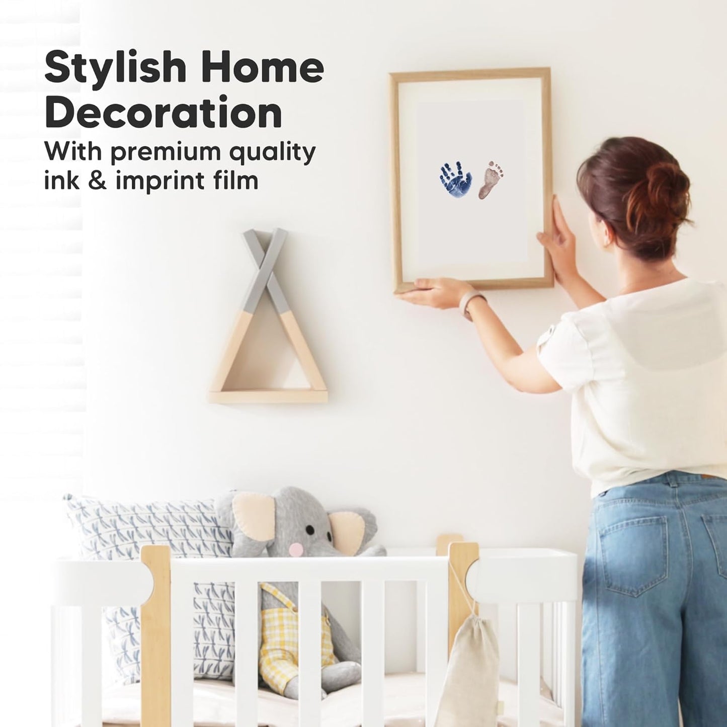 4-Pack Inkless Baby Hand and Footprint Kit - Mess Free Ink Pad for Newborn Keepsake, Dog Nose & Paw Print Kit, Clean Touch Ink Pad for Baby Hand & Footprints, Ideal New Mom Gifts (Midnights)