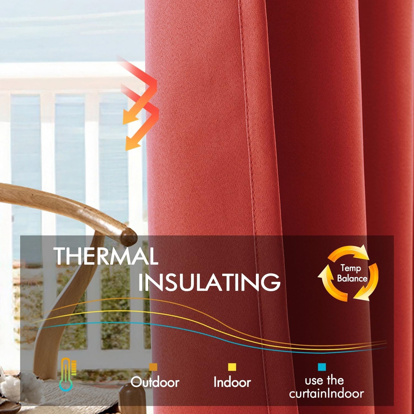 ANRODUO Back Tab Blackout Curtains for Bedroom Living Room, Rod Pocket Pinch Pleated Thermal Insulated Room Darkening Curtains 96 Inches Long 2 Panels, Burnt Orange, 42 x 96 Inch