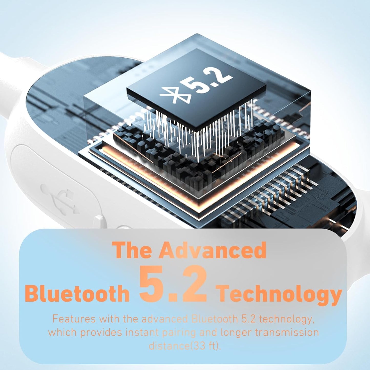 Kids Headphones, Bluetooth 5.2 Air Conduction Open Ear Headphones, 85dB Volume Limiting, Stereo Sound with Mic, IPX5 Waterproof, 20H Playtime, Perfect for School and Outdoor Activities-White