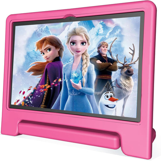 JREN Tablet for Kids｜10.1 Inch Kids Tablet Android 14｜Octa-core｜64GB｜WiFi ｜Bluetooth｜Parental Control｜Children Content｜Children Toddler Pink Girls Gift