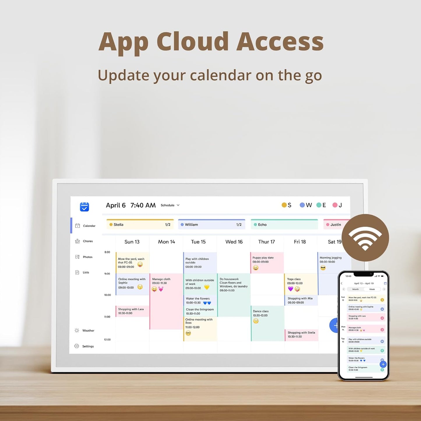 Dragon Touch 21.5 inch Digital Calendar Chore Chart – Interactive Touchscreen, Smart Family Planner, Hearth Display Desk Digital Calendar Seamless Scheduling