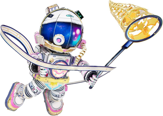 MU Metal 3D Puzzles for Adults The Little Astronaut Outerspace Exploration Spaceships Shuttle Launch Model Kits Block Building, Laser Cut Scientific Space Station Study Brain Teaser DIY Sets Gift