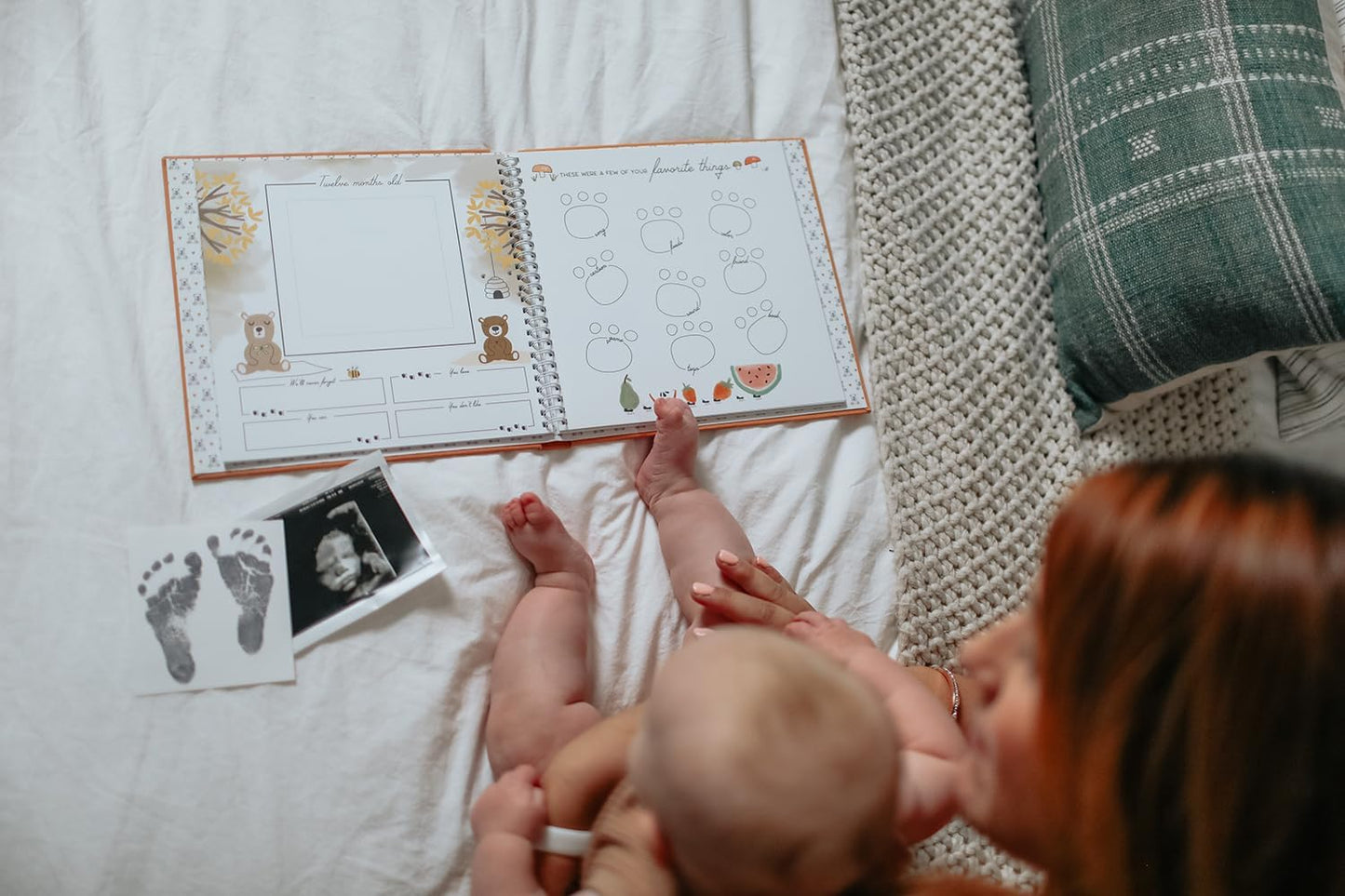 Lucy Darling Baby Memory Book – Teddy Bears' Picnic | Luxury Baby First Year Book & Photo Album | Gender Neutral Keepsake Journal for Milestones, Memories & Photos | Thoughtful Pregnancy Gift