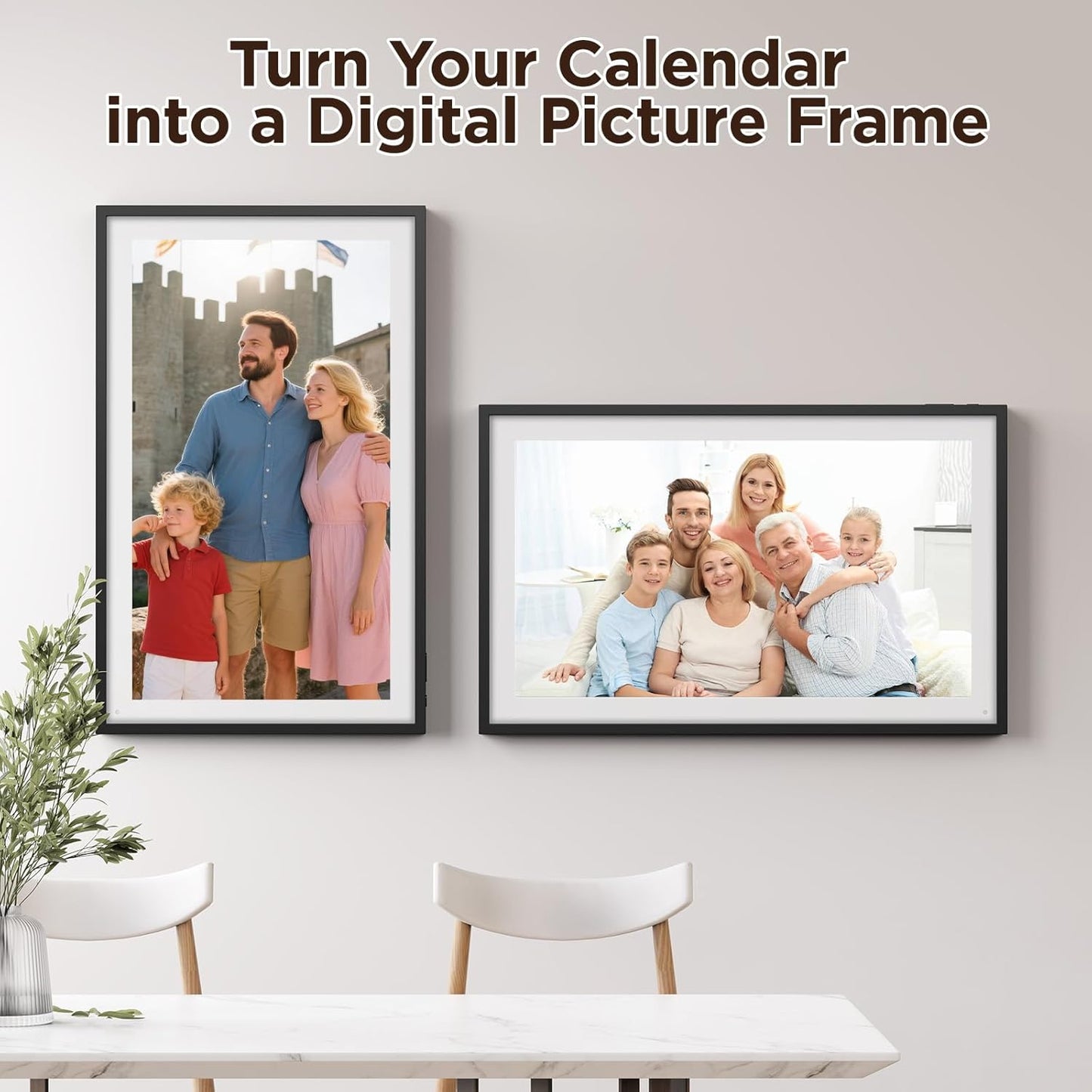 LOOFII 21.5" Smart Digital Calendar – 1920×1080 Full HD Touchscreen Family Planner & Calendar with Chore Chart & Meal Planner, Wall-Mountable (Black White)