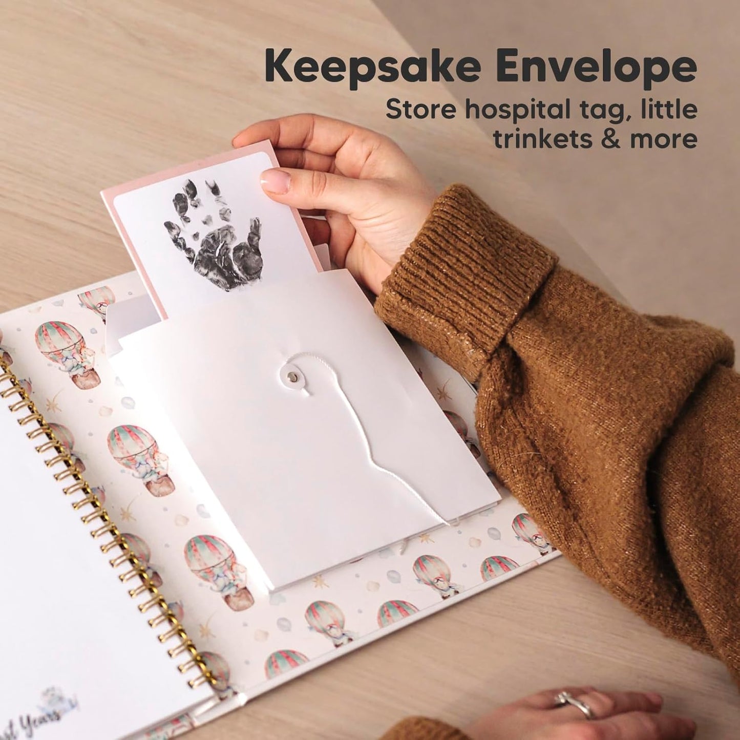 First 5 Years Baby Memory Book Girl, Boy - 90 Pages Hardcover First Year Milestone Keepsake Book, Newborn Scrapbook for New Parents, Minimalist Photo Album Journal, Gift for Baby Shower(AdventureLand)