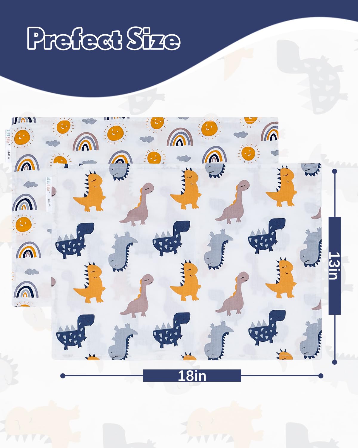 ALVABABY Toddler Pillowcases 2 Pack Organic Cotton Kids Pillow Cover Fit 13"x 18" or 12"x22" Envelope for Girl Boy Sleepy Travel