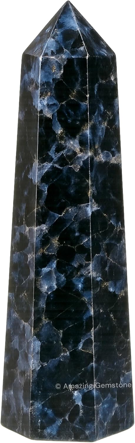Amazing Gemstone Indigo Gabbro Crystal Towers - Natural Healing Crystal Point Obelisk for Reiki Healing and Crystal Grid (2 Inch to 3 Inch)