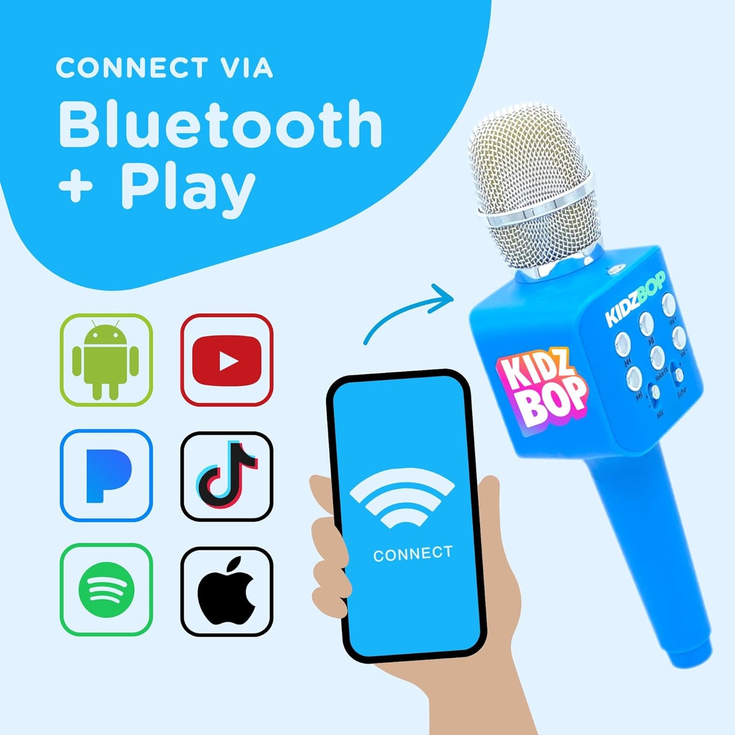 Move2Play, Kidz Bop Karaoke Microphone | The Hit Music Brand for Kids | Toy for Girls & Boys Ages 2, 3, 4, 5, 6, 7, 8+ Years Old | Gift & Birthday Present