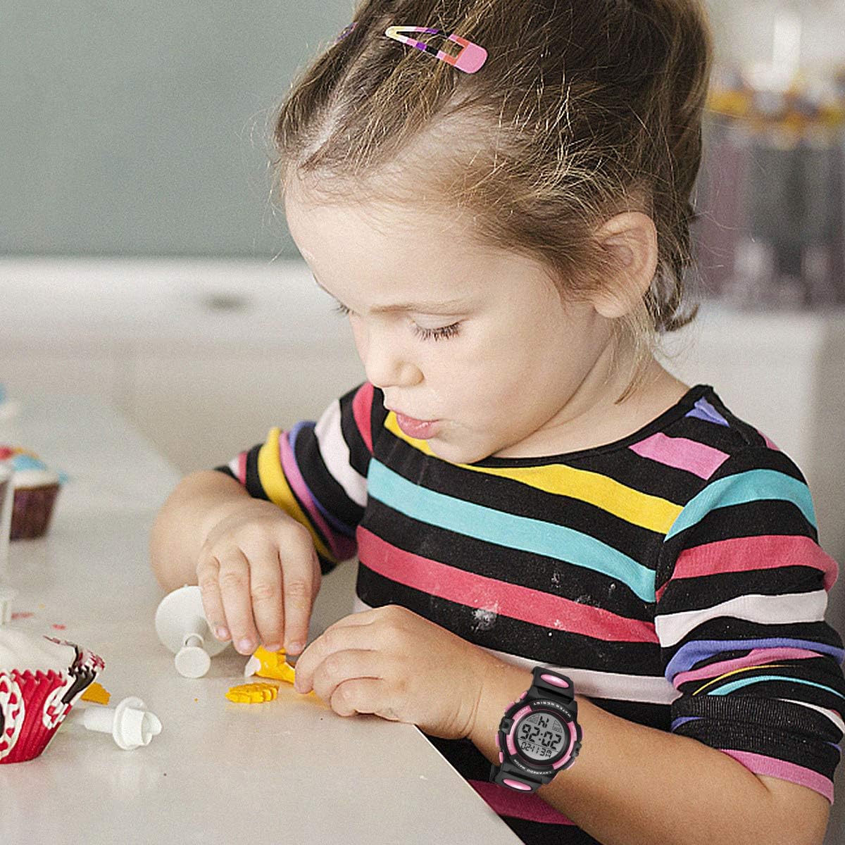 Kids Watch,Boys Watch for 3-15 Year Old Boys,Digital Sport Outdoor Multifunctional Chronograph LED 50 M Waterproof Alarm Calendar Analog Watch for Children with Silicone Band,Kids Gift