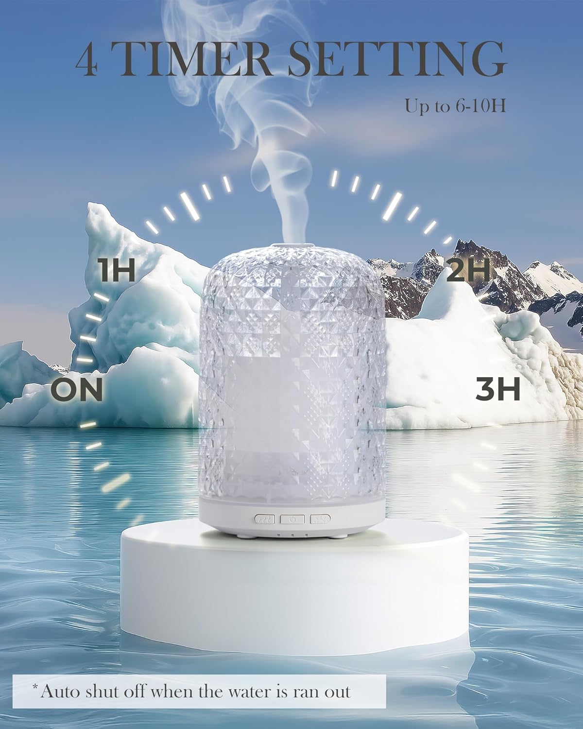 Aromatherapy Diffuser – Ultrasonic Essential Oil Diffuser, Health Night Light, Timer & Auto Shut-Off, BPA-Free, 120ml Diffusers for Home, Office, or Spa