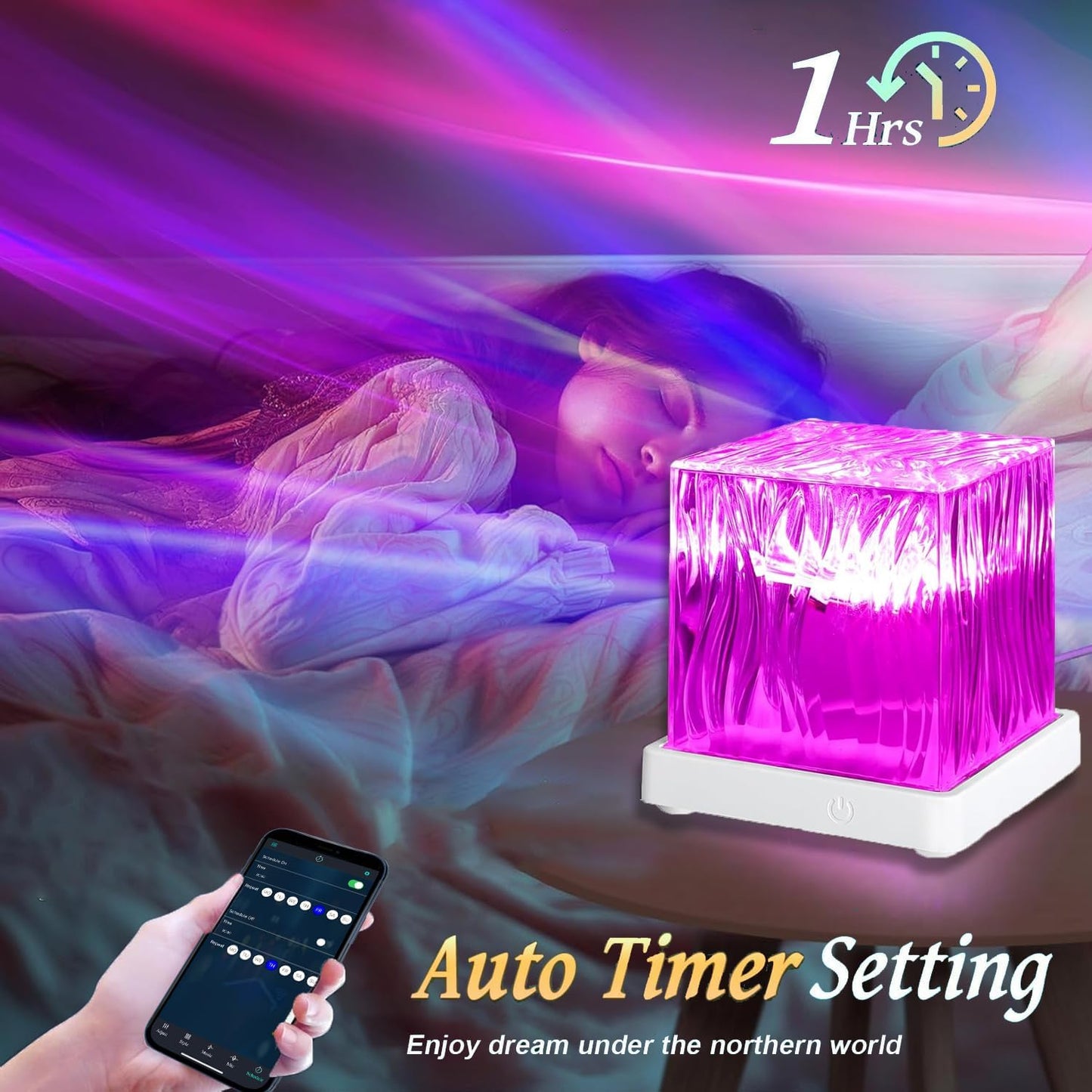 Northern Lights Projector, 16 Colors Rechargeable Aurora Light Projector & Mood Lighting Galaxy Lamp, Aurora Water Ripple Projector Light with Remote Control for Room Decorations,Cool Lights