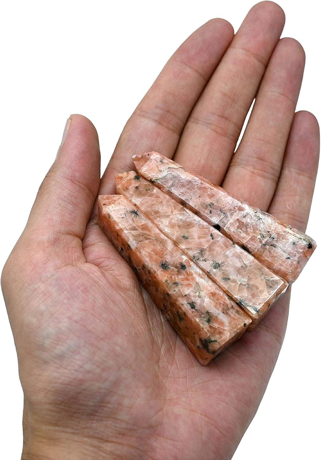 Amazing Gemstone Pink Dotted Calcite Crystal Towers ~ Natural Healing Crystal Point Obelisk for Reiki Healing and Crystal Grid (2 to 3 INCH)