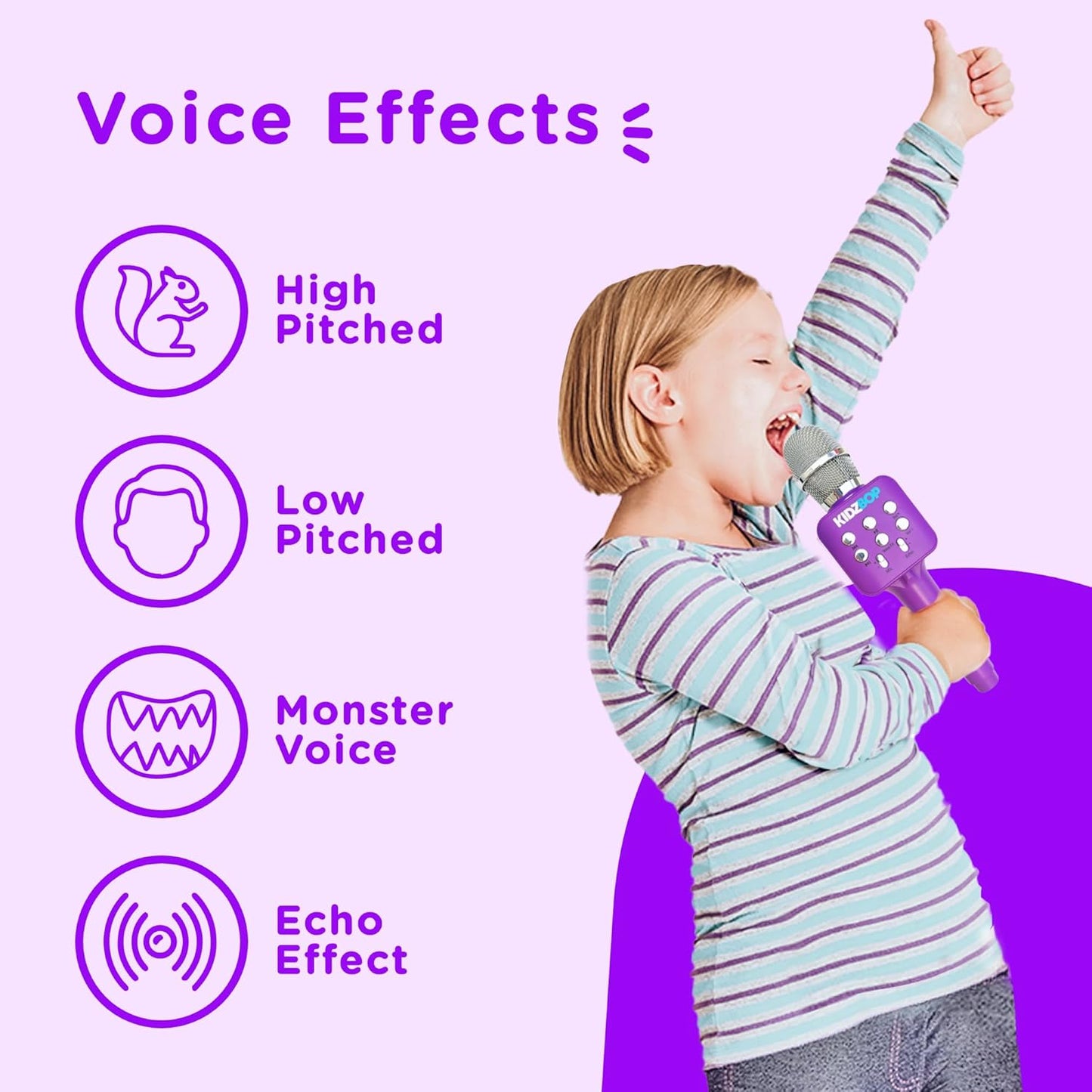 Move2Play, Kidz Bop Karaoke Microphone | The Hit Music Brand for Kids | Toy for Girls & Boys Ages 2, 3, 4, 5, 6, 7, 8+ Years Old | Gift & Birthday Present