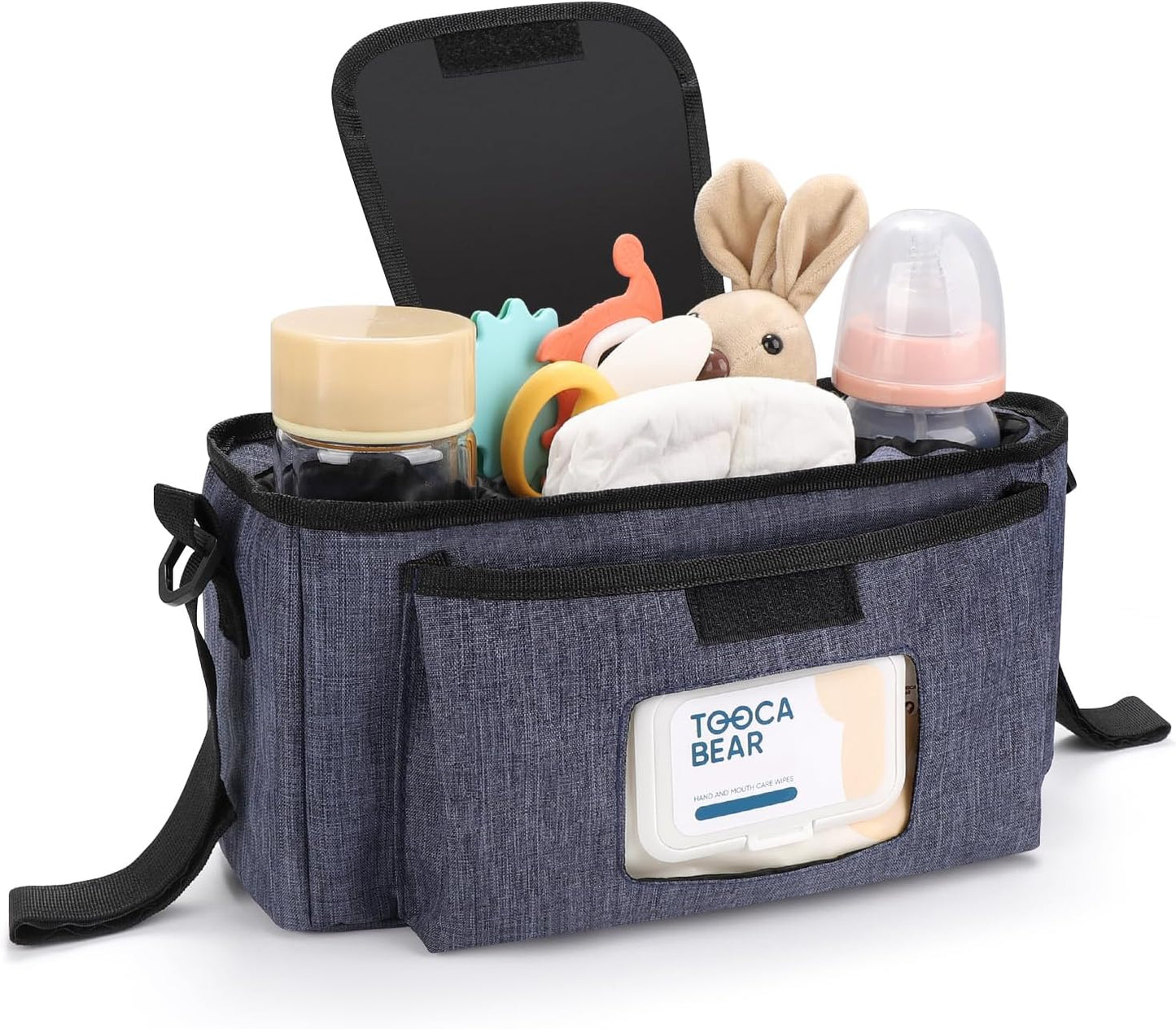 Accmor Universal Stroller Organizer with Insulated Cup Holder and Shoulder Strap, Stroller Bag Caddy Organizer Stroller Accessories for Uppababy, Baby Jogger, Nuna, Doona, Britax Strollers