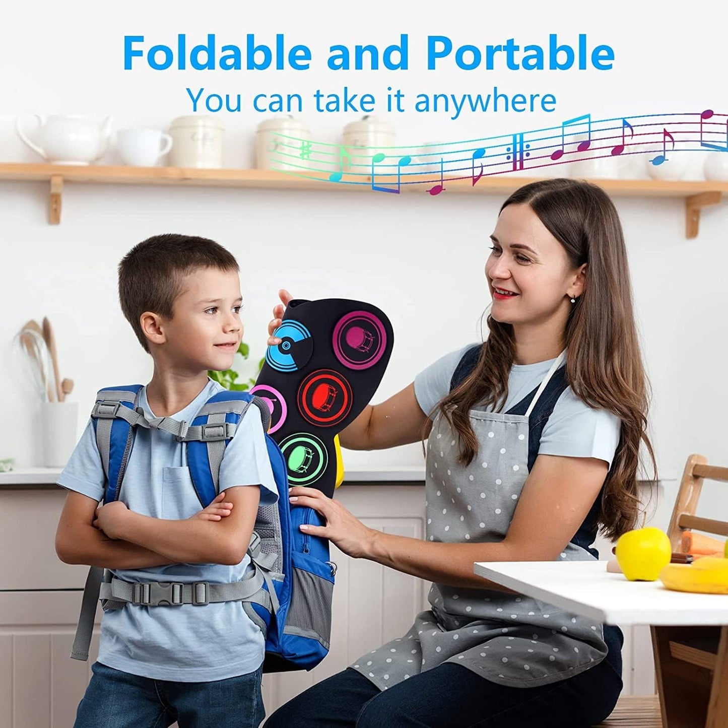 9-Pads Electronic Drum Set with Headphone Jack Speaker Drumsticks & Pedals, Holiday Gifts for Kids