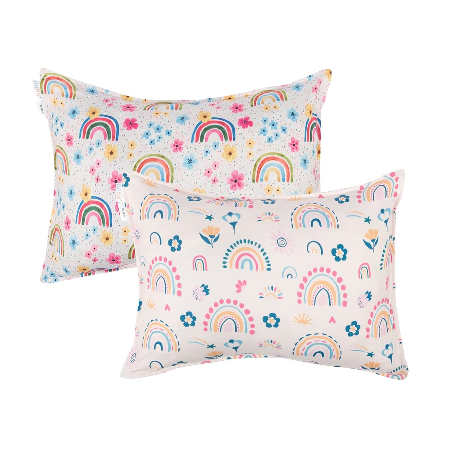 ALVABABY Toddler Pillowcases Stretchy Soft Kids Pillow Cover 2 Pack Fit 13"x 18" or 12"x18" Envelope for Girl Boy Sleepy Travel