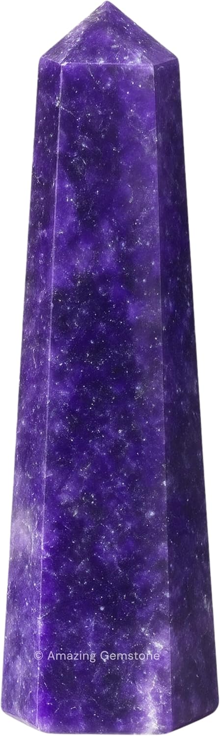 Amazing Gemstone Lepidolite Crystal Towers ~ Natural Healing Crystal Point Obelisk for Reiki Healing and Crystal Grid (3- Inch)