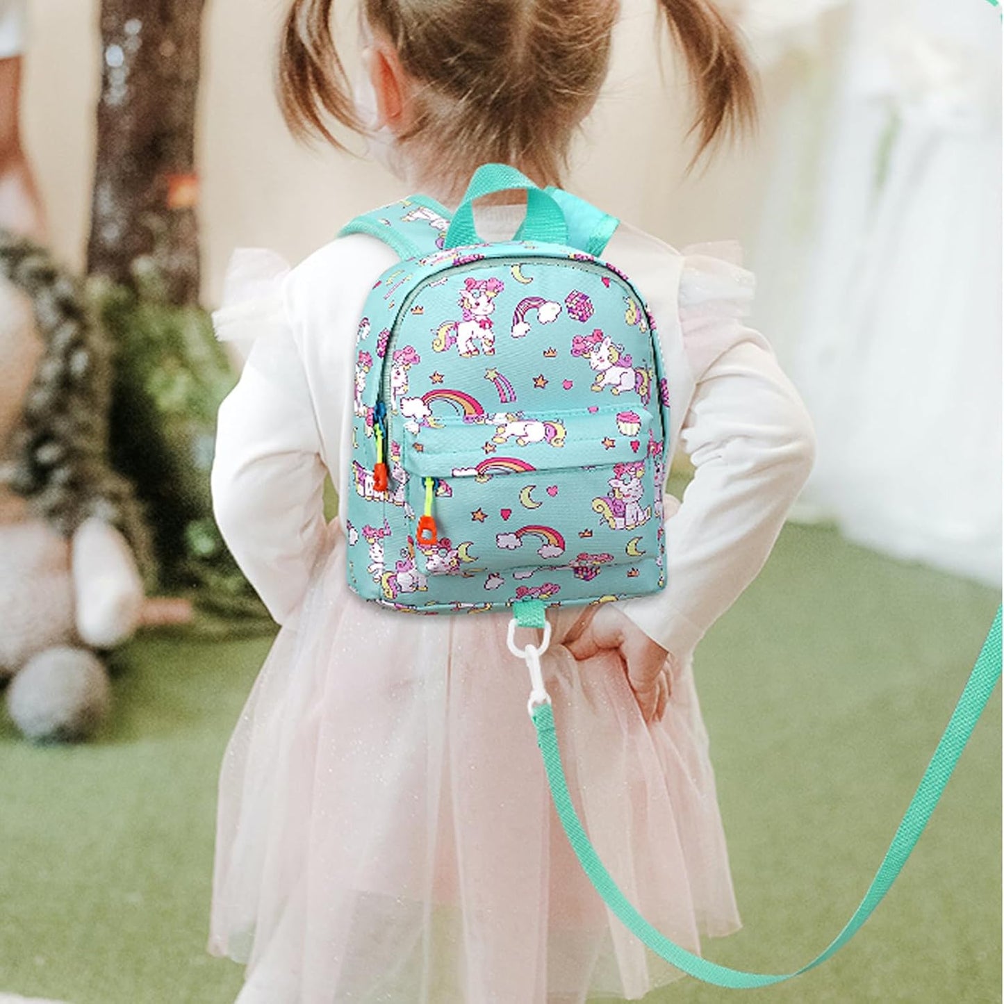 Accmor Toddler Backpack Leash, Cute Baby Backpacks with Anti Lost Wrist Link, Mini Kids Backpack Harness Leash for Outdoor Travel, Adorable Unicorn Backpack Tether Walking Harness for Girls 1-3