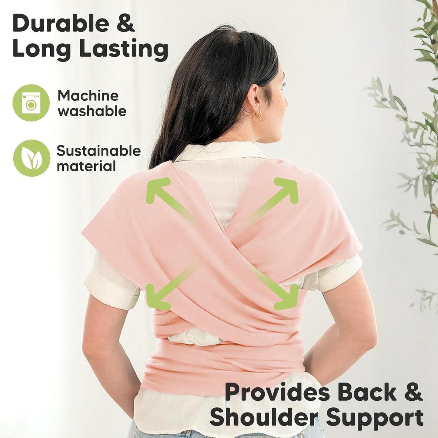 KeaBabies Baby Wrap Carrier - All in 1 Original Baby Carrier Newborn to Toddler Sling, Easy to Wear, Hands Free Bonding, Lightweight, Breathable Infant Wraps (Dusty Pink)