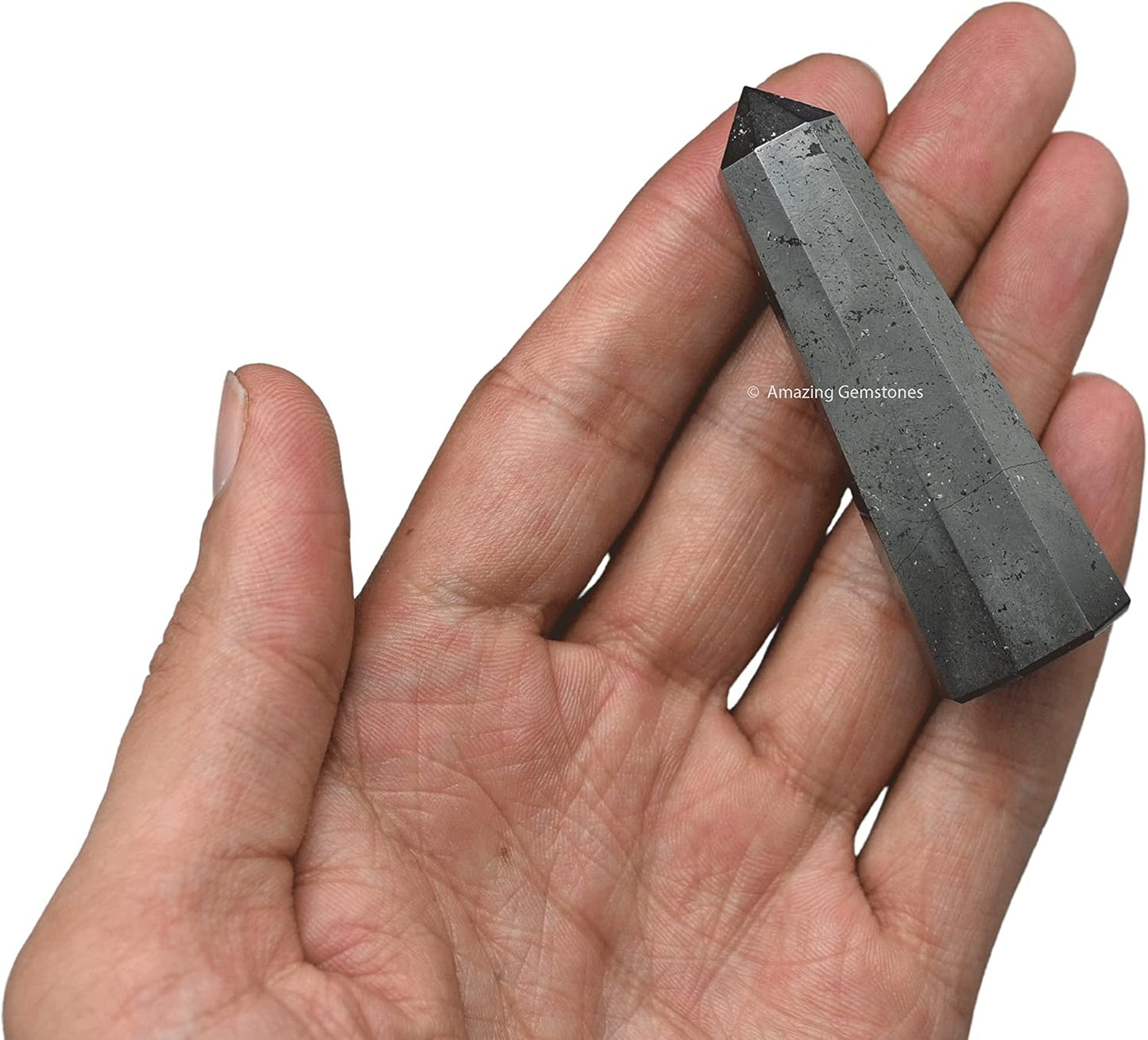 Amazing Gemstone Hematite Crystal Towers - Natural Healing Crystal Point Obelisk for Reiki Healing and Crystal Grid (2 Inch to 3 Inch)